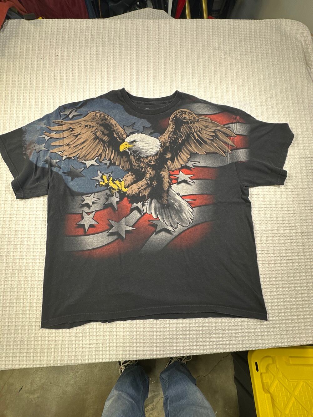 Liquid Blue Men's Eagle Stars and Stripes 3XL Street Wear Skater, Grunge